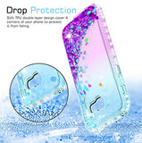 Galaxy A5 2017 Coque Etui Glitter Cell Phone Case for Girl Women,LeYi Cute Clear Design Bling Shiny Quicksand Liquid TPU Silicone Protective Phone Cover Case for Samsung Galaxy A5 2017 ZX Teal/Purple