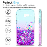 Galaxy A5 2017 Coque Etui Glitter Cell Phone Case for Girl Women,LeYi Cute Clear Design Bling Shiny Quicksand Liquid TPU Silicone Protective Phone Cover Case for Samsung Galaxy A5 2017 ZX Teal/Purple
