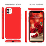 iPhone 11 Case, DUEDUE Liquid Silicone Soft Gel Rubber Slim Cover with Microfiber Cloth Lining Cushion Shockproof Full Body Protective Anti Scratch Case for iPhone 11 6.1 inch for Women Girls,Red
