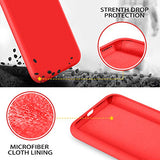 iPhone 11 Case, DUEDUE Liquid Silicone Soft Gel Rubber Slim Cover with Microfiber Cloth Lining Cushion Shockproof Full Body Protective Anti Scratch Case for iPhone 11 6.1 inch for Women Girls,Red