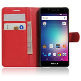 KuGi BLU Life One X2 Mini case,ultra-thin MX style PU Cover + TPU Back Wallet stand Case For BLU Life One X2 Mini smartphone(Red)