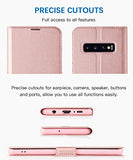 Aunote Samsung S10 Plus Case, Galaxy s10 Plus Case Wallet, Slim Flip Folio PU Leather Samsung Galaxy S10 Plus Case,Full Protective Cover with Card Holder S10 Plus Phone Case for Galaxie 6.4" Rose Gold